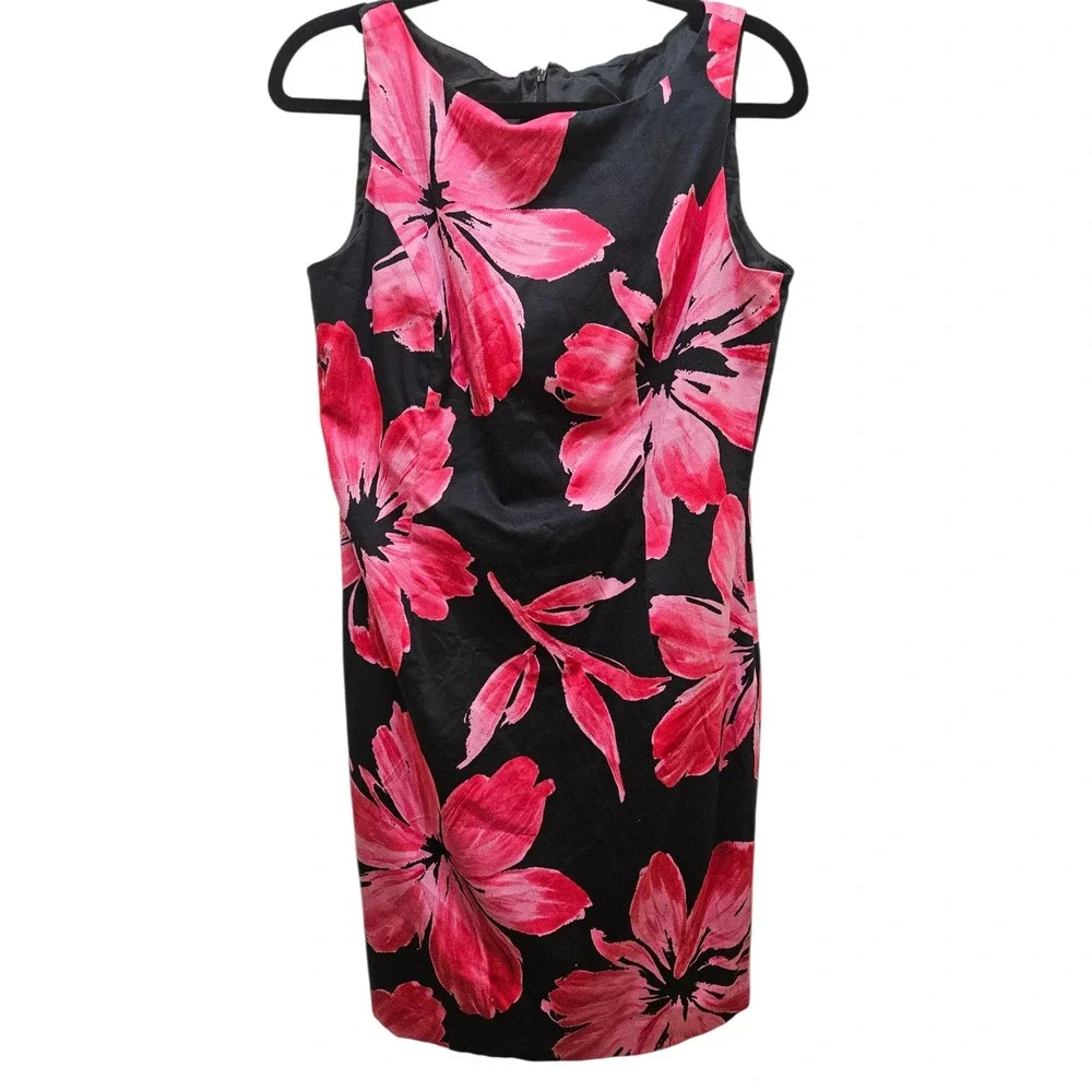 Jones New York Floral Print Dress Sleeveless Sheath Dress Woman's Size 10 - Picture 1 of 6
